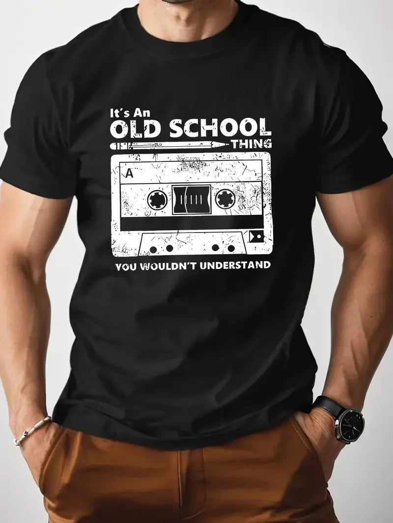 Men's Simple Letter Printed T-shirt Summer Daily Casual Round Neck Short Sleeve Loose Comfortable Fashion Simple Short Sleeve