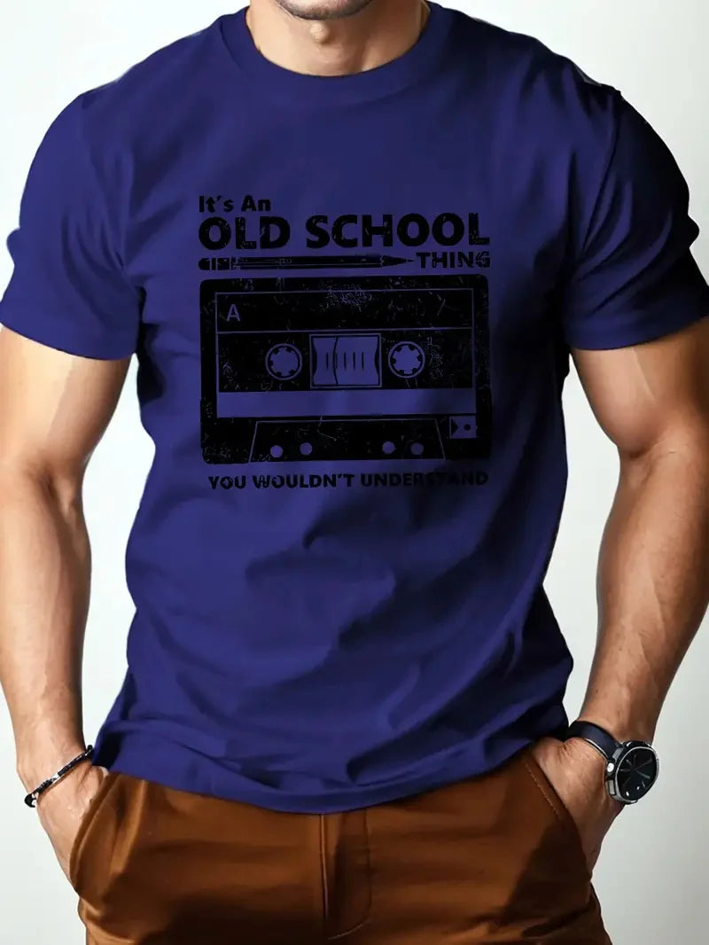 Men's Simple Letter Printed T-shirt Summer Daily Casual Round Neck Short Sleeve Loose Comfortable Fashion Simple Short Sleeve