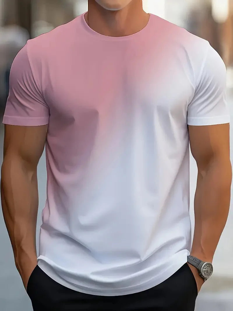 Men's Simple Letter Printed T-shirt Summer Daily Casual Round Neck Short Sleeve Loose Comfortable Fashion Simple Short Sleeve