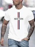 Men's Simple Letter Printed T-shirt Summer Daily Casual Round Neck Short Sleeve Loose Comfortable Fashion Simple Short Sleeve