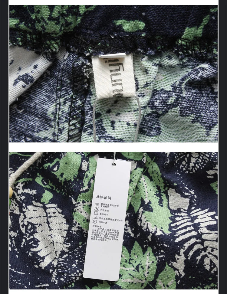 Euro Size 2026 New Fashion Spring Men Floral Print Joggers Male Casual Summer Pants Mens Sweatpants Linen Pants Men Trousers
