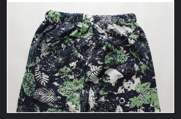 Euro Size 2026 New Fashion Spring Men Floral Print Joggers Male Casual Summer Pants Mens Sweatpants Linen Pants Men Trousers