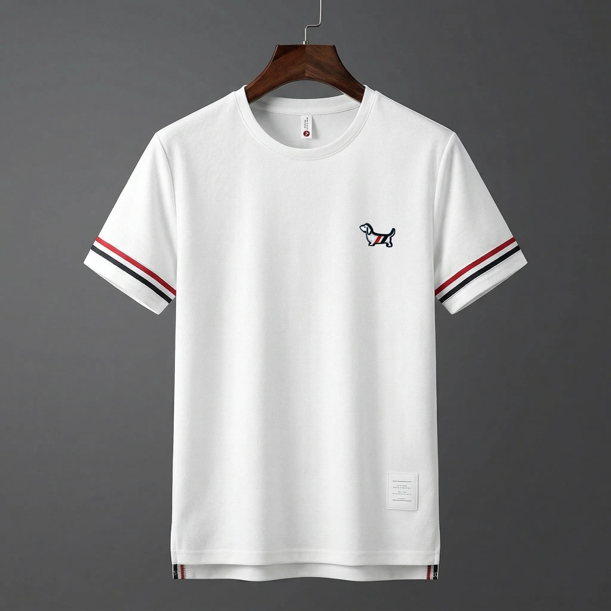 men's summer luxury high quality t-shirt round neck brand embroidery dog short sleeves tops leisure trend ventilate men swear