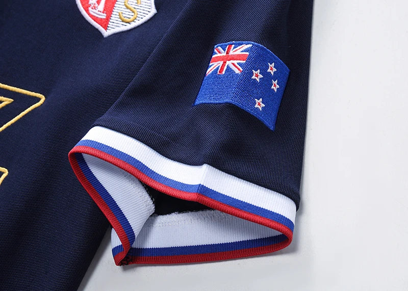 Men's polo shirt New Zealand Pacific Ocean cotton embroidery stitching color classic fashion original design pure cotton quality