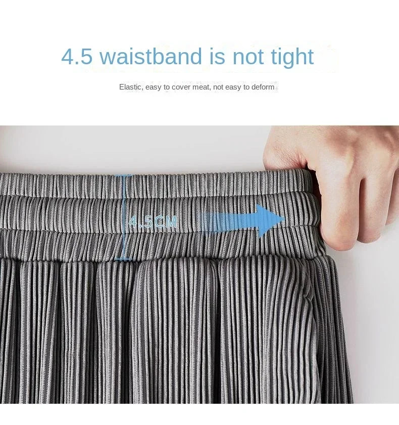 2026 Summer Ice Silk Ultra-thin Pants Men's Loose Straight Section Drape Ice Silk Pants Wide Leg Sports Casual Pants Fits