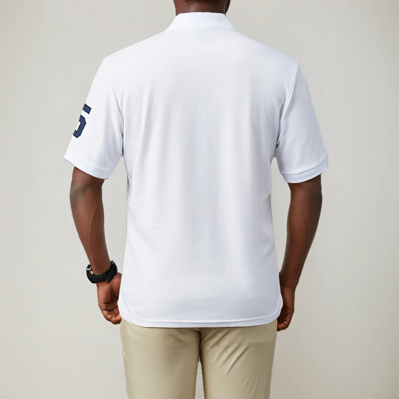 Men's polo shirt USA New York Royal short casual  sport party high-end cotton embroidery luxury contrast color original design