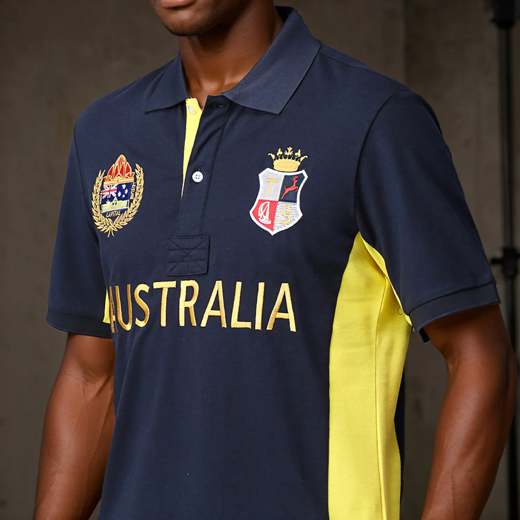 Men's polo shirt Australia Royal Short sleeve casual sports party cotton embroidered luxury contrast color original design