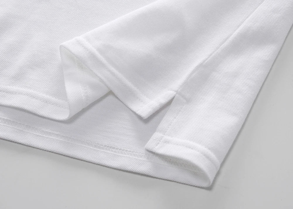 New polo shirt men's embroidery patchwork color contrast slim classic fashion original design polo collar pure cotton breathable
