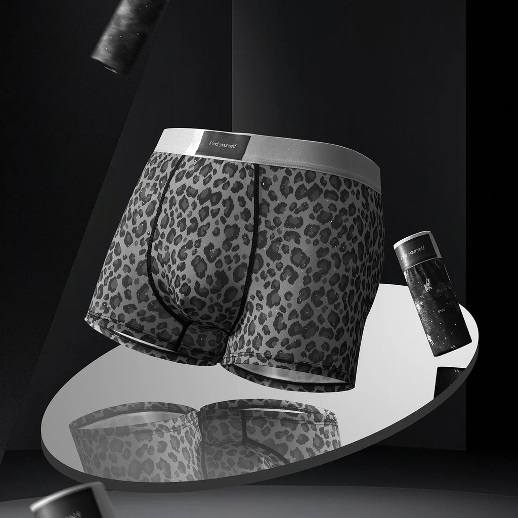 Men's Underwear Black leopard print starry sky ice silk BoxerShorts men quick drying  breathable summer antibacterial Underpants