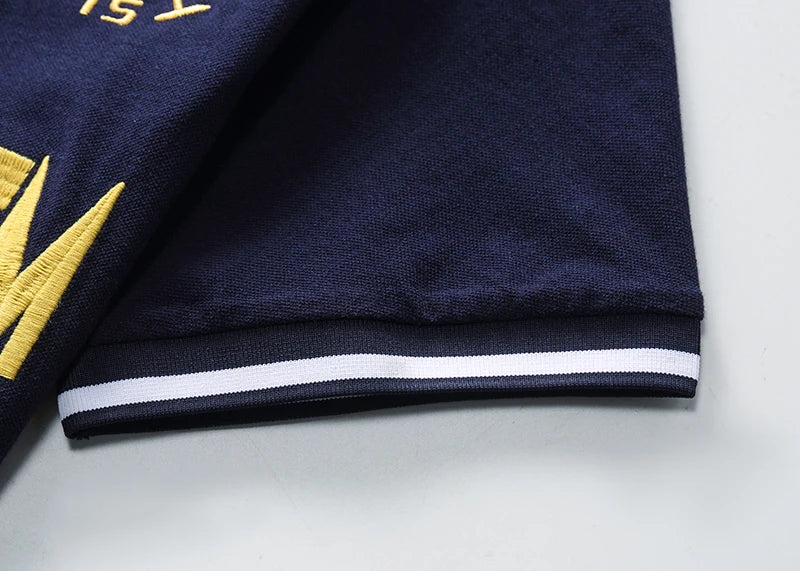 Men's polo shirt Wolf Totem cotton embroidery stitching color classic fashion original design pure cotton high quality