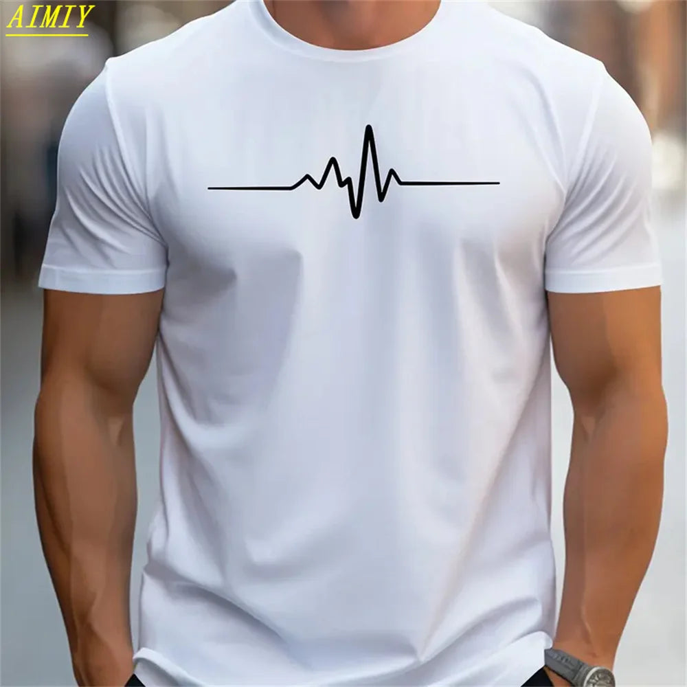 Fashion Summer 3D Stripe Letter Print Men's T Shirt Hip Hop Trend Harajuku Streetwear Casual O-neck Oversized T-shirts Men Tops