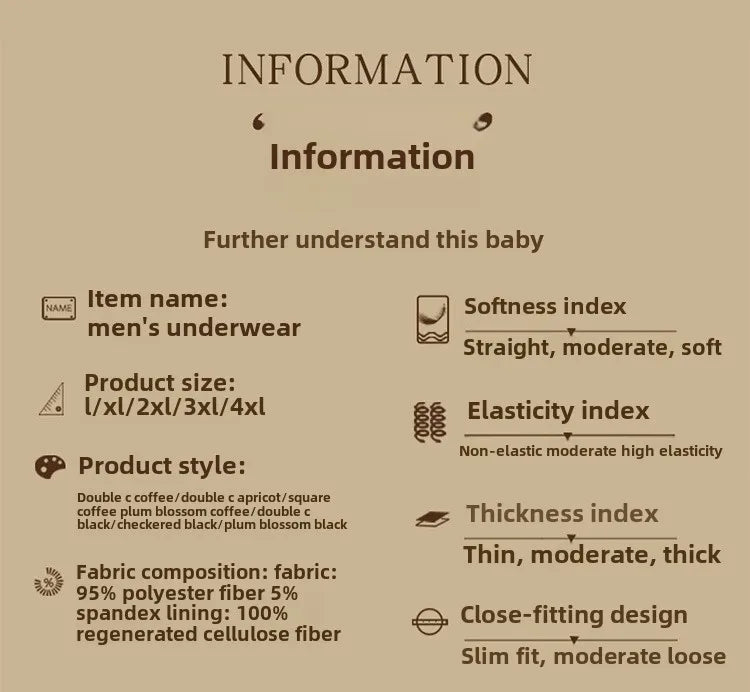 MAIMENGGO 4pc Men's ice silk underwear flat corner pants youth sports mesh breathable square corner shorts  without Box