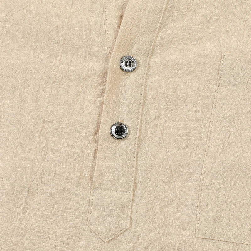 Men's Lightweight Shirts Long Sleeve Henley Cotton Linen Shirts for Male Beach Hawaiian V-neck Top Breathable Polo Shirts top