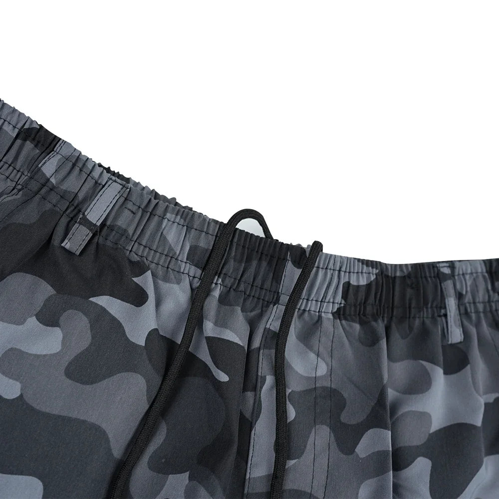 Men's Spider Print Cargo Shorts Male Outdoor Overalls Elastic Waist Cycling Shorts Multi-pockets Loose Work Beach Sports Shorts
