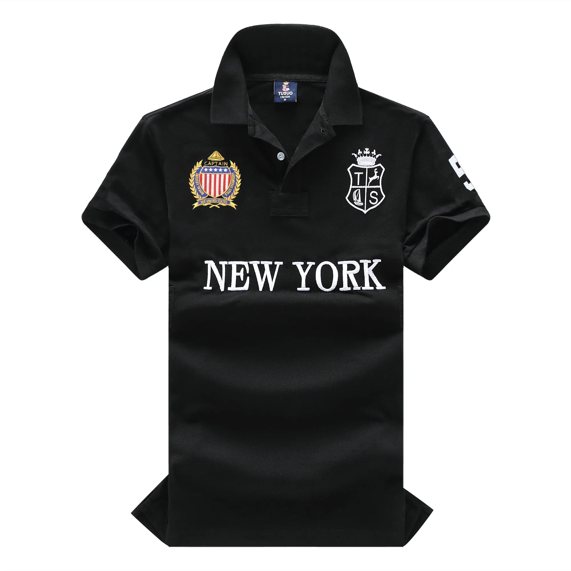 Men's polo shirt USA New York Royal short casual  sport party high-end cotton embroidery luxury contrast color original design
