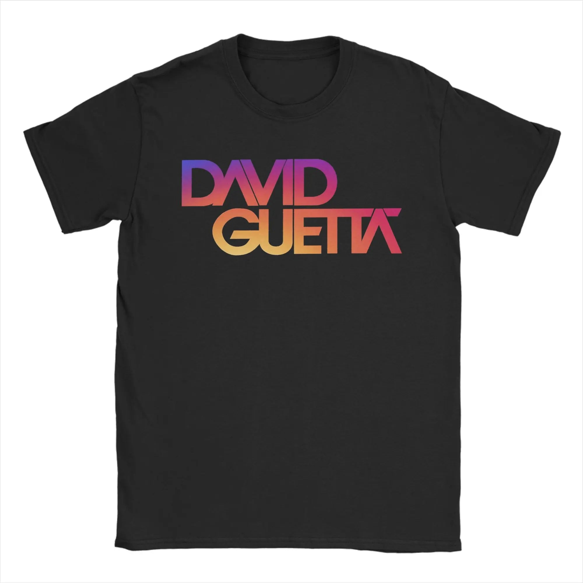David Guetta Sunset Logo T Shirt Men's  Cotton Cool T-Shirts Round Neck  Tee Shirt Short Sleeve Tops Plus Size