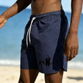 Men's trendy printed beach pants, lightweight and breathable quick drying shorts, daily wear for beach vacation swimming