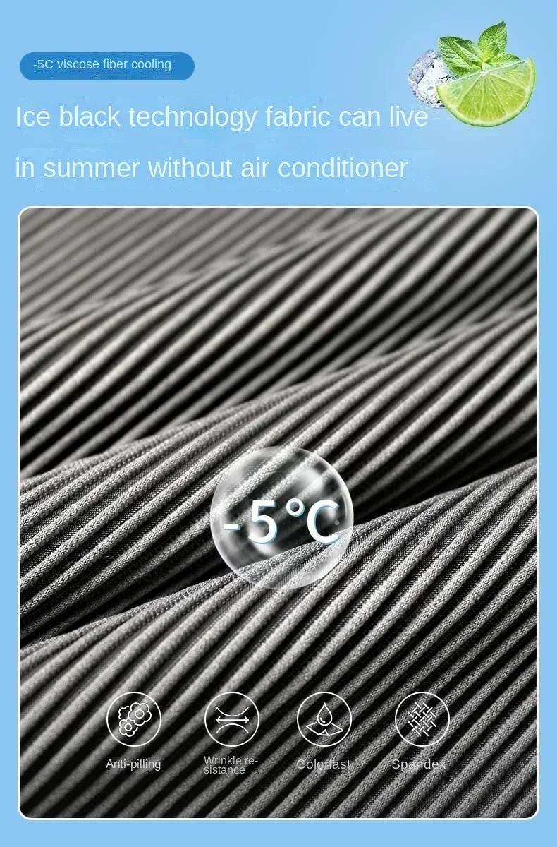 2026 Summer Ice Silk Ultra-thin Pants Men's Loose Straight Section Drape Ice Silk Pants Wide Leg Sports Casual Pants Fits
