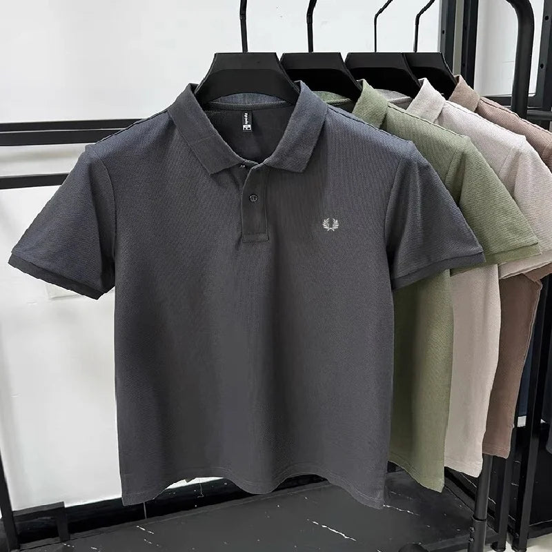 High quality men's heavyweight summer new cotton classic brand embroidered comfortable polo shirt breathable trendy short sleeve