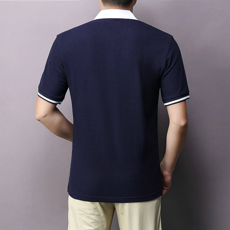 Men's polo shirt Wolf Totem cotton embroidery stitching color classic fashion original design pure cotton high quality