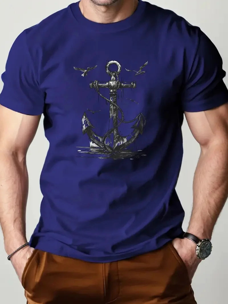 Men's Simple Letter Printed T-shirt Summer Daily Casual Round Neck Short Sleeve Loose Comfortable Fashion Simple Short Sleeve