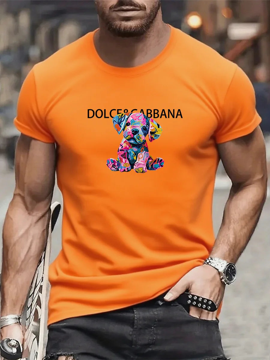 New Cartoon Dog Men's Printed T-Shirt - High-quality Cotton Luxury Brand T-Shirt for Men and Women - Streetwear Y2K Summer Top