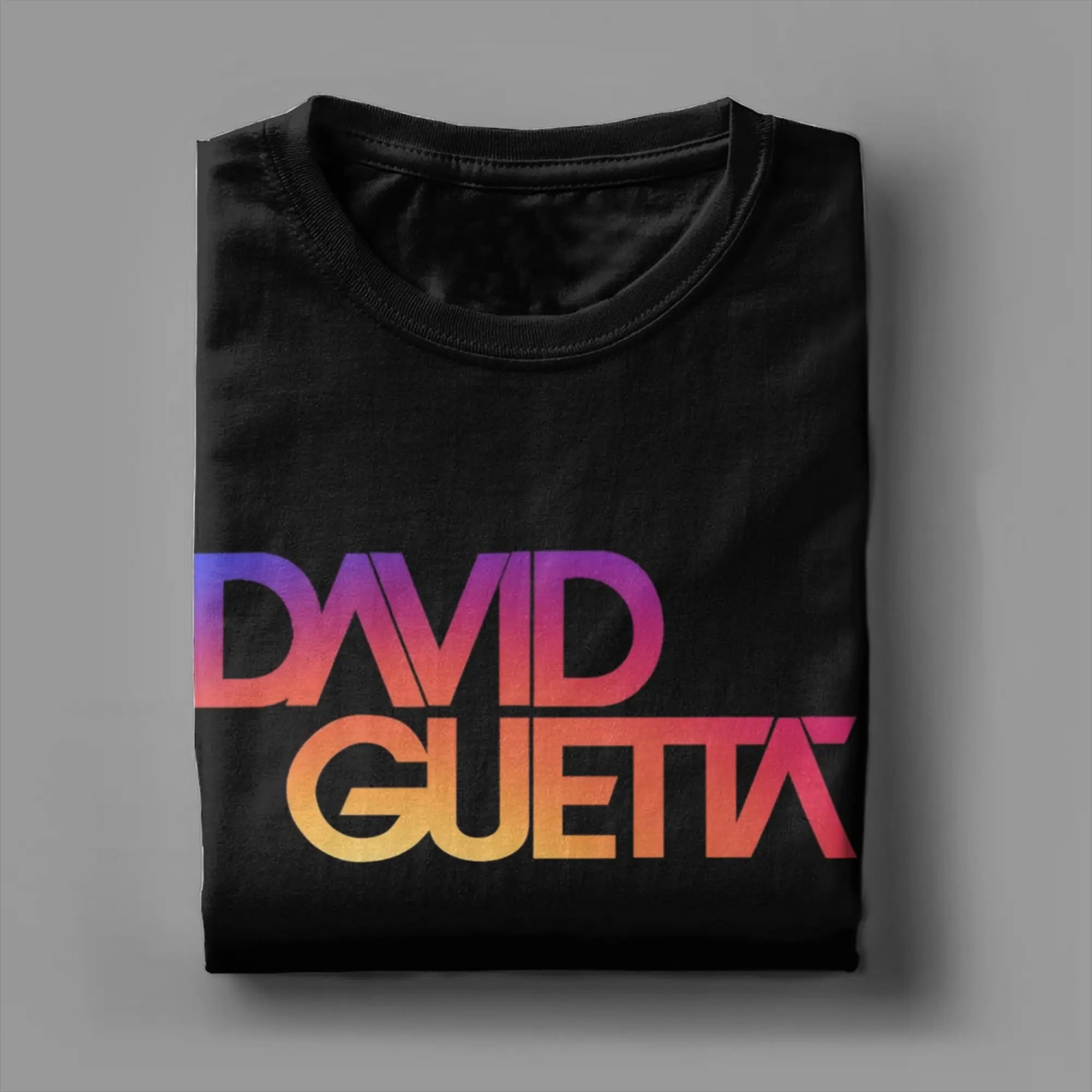 David Guetta Sunset Logo T Shirt Men's  Cotton Cool T-Shirts Round Neck  Tee Shirt Short Sleeve Tops Plus Size