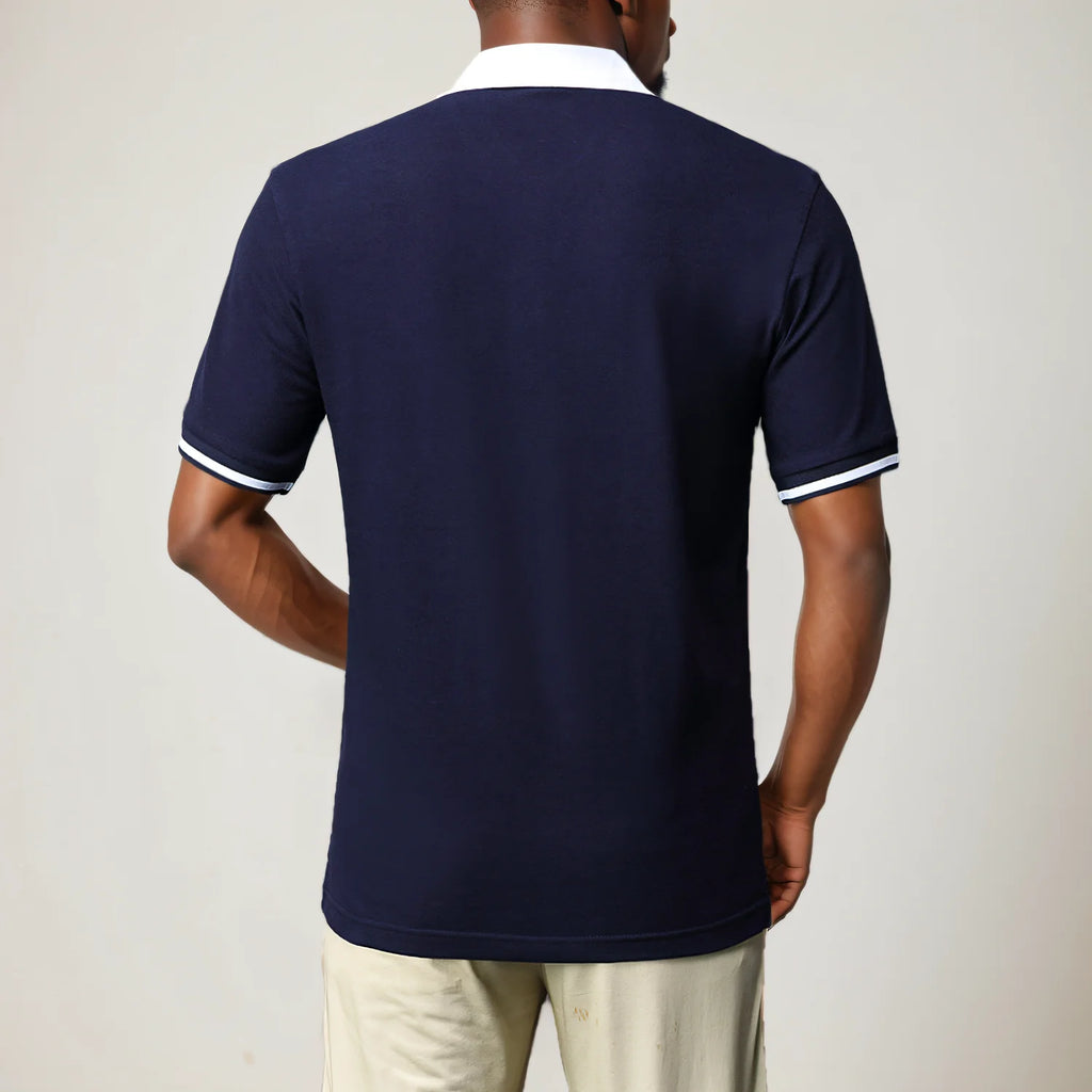 Men's polo shirt Wolf Totem cotton embroidery stitching color classic fashion original design pure cotton high quality