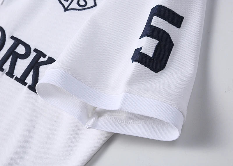 Men's polo shirt USA New York Royal short casual  sport party high-end cotton embroidery luxury contrast color original design