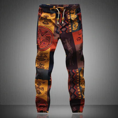 Euro Size 2026 New Fashion Spring Men Floral Print Joggers Male Casual Summer Pants Mens Sweatpants Linen Pants Men Trousers