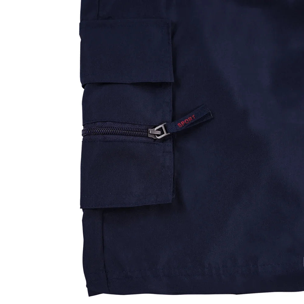 Men's Spider Print Cargo Shorts Male Outdoor Overalls Elastic Waist Cycling Shorts Multi-pockets Loose Work Beach Sports Shorts