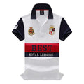 New polo shirt men's embroidery patchwork color contrast slim classic fashion original design polo collar pure cotton breathable