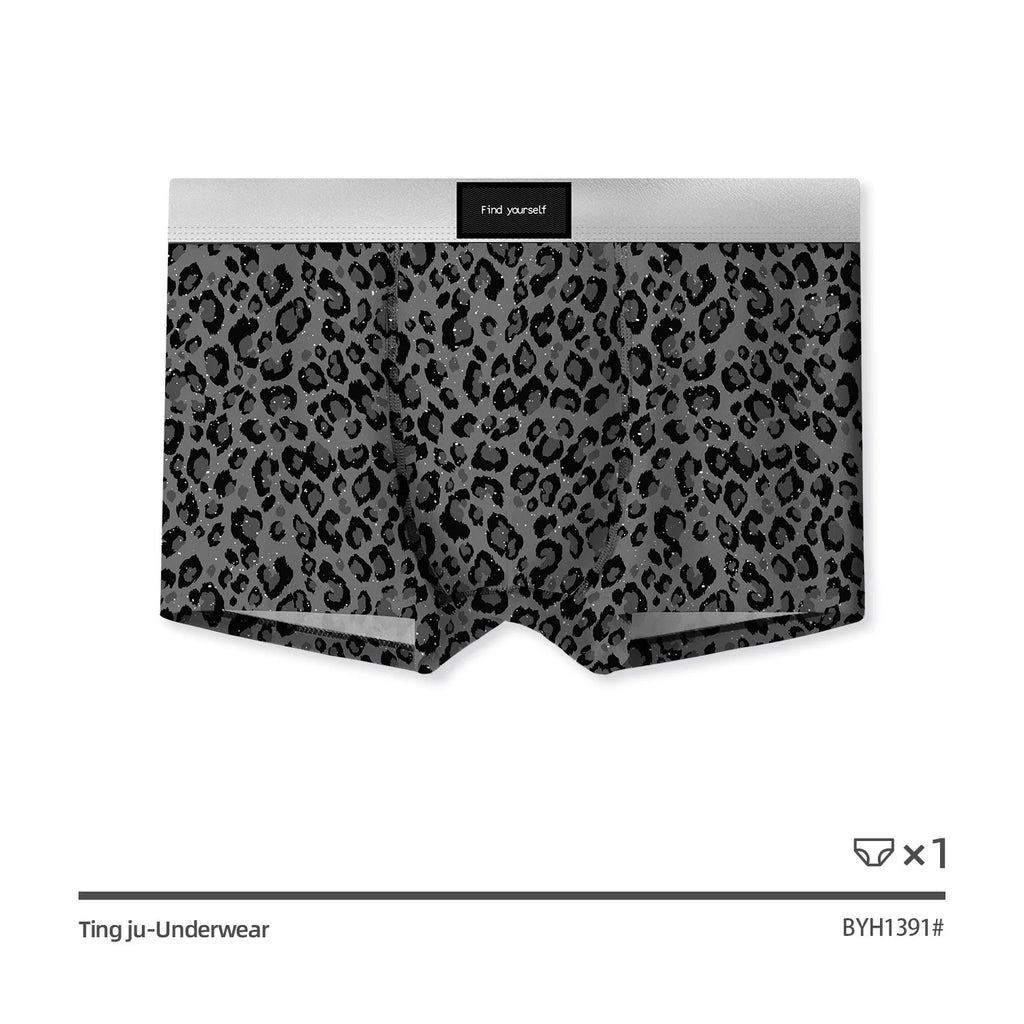 Men's Underwear Black leopard print starry sky ice silk BoxerShorts men quick drying  breathable summer antibacterial Underpants