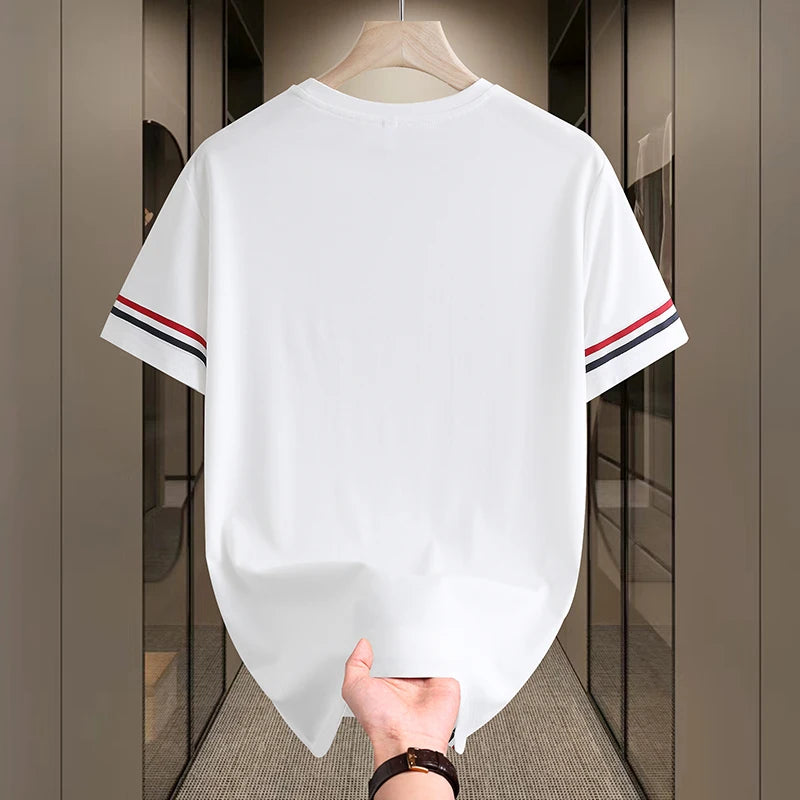 men's summer luxury high quality t-shirt round neck brand embroidery dog short sleeves tops leisure trend ventilate men swear