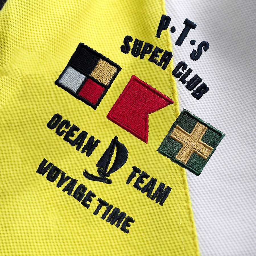 Men's polo shirt Short-sleeved casual fashion polo shirt cross stitching color contrast classic pattern embroidery stitching