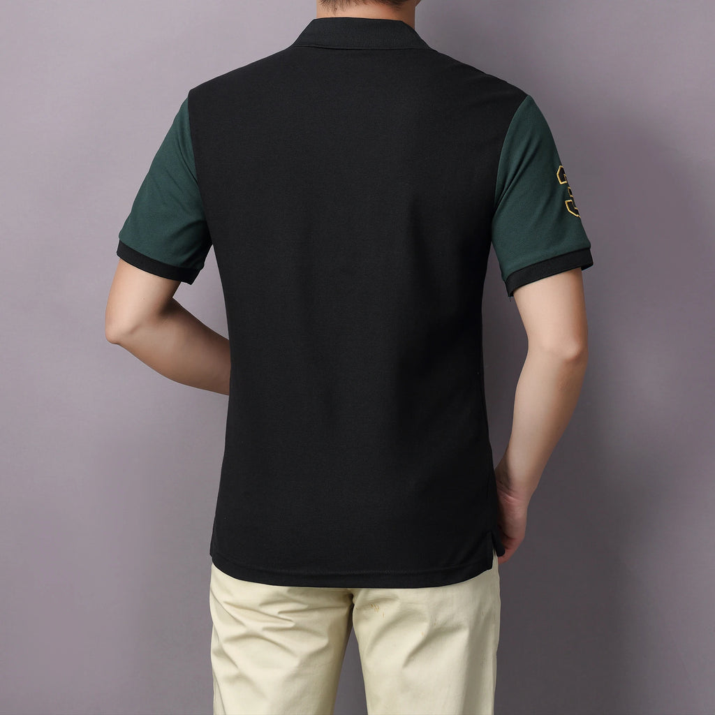 Men's polo shirt MIRACLE embroidery stitching color contrast classic fashion original design polo collar pure cotton breathable