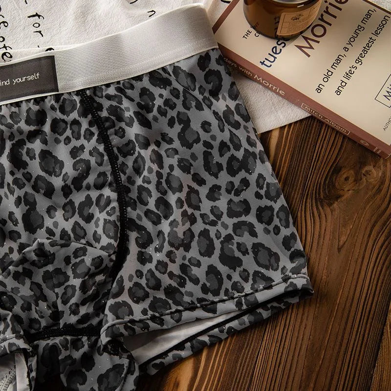 Men's Underwear Black leopard print starry sky ice silk BoxerShorts men quick drying  breathable summer antibacterial Underpants