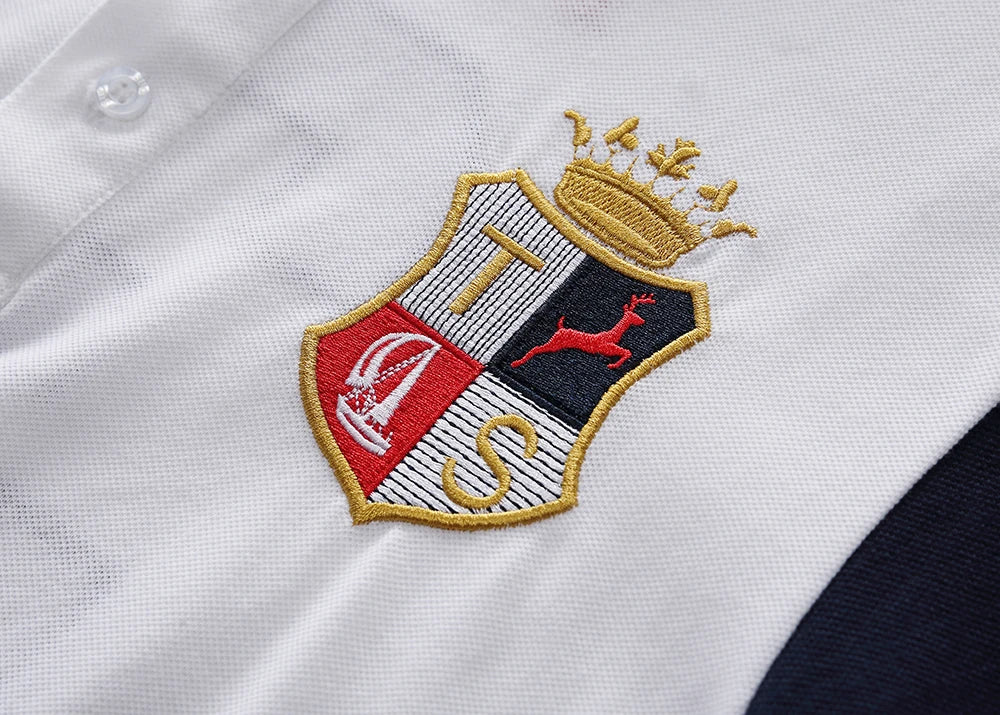 New polo shirt men's embroidery patchwork color contrast slim classic fashion original design polo collar pure cotton breathable