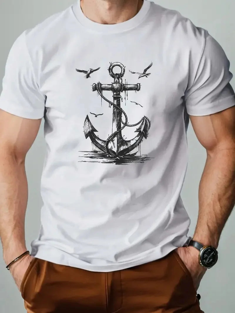 Men's Simple Letter Printed T-shirt Summer Daily Casual Round Neck Short Sleeve Loose Comfortable Fashion Simple Short Sleeve