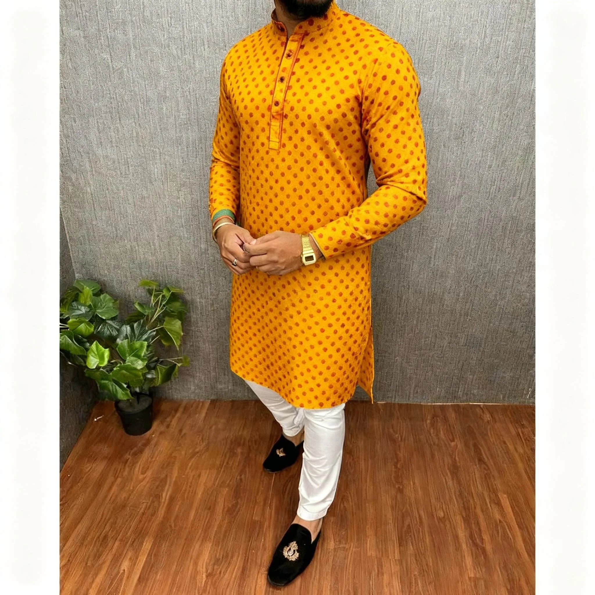 2026 Summer Men'S Digital Printed Kurta Vardha Regular Fit Mandarin Collar All Occasions Arabe Hombre Ropa Marokkaanse Kaftan