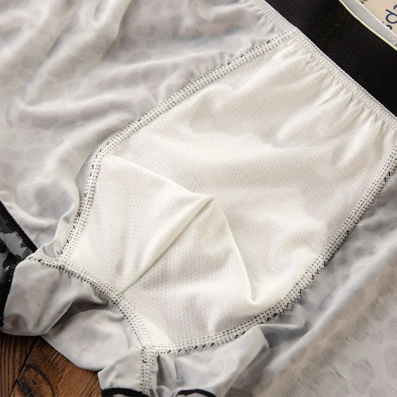 Men's Underwear Black leopard print starry sky ice silk BoxerShorts men quick drying  breathable summer antibacterial Underpants