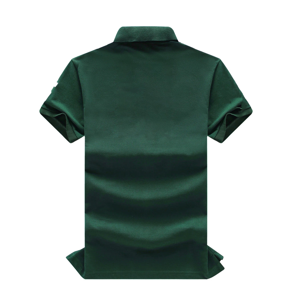 Men's High-Quality Cotton Polo Shirt ITALY GREEN cotton Embroidered "MILAN" Symbol leisure sport New Year's Gift for Men