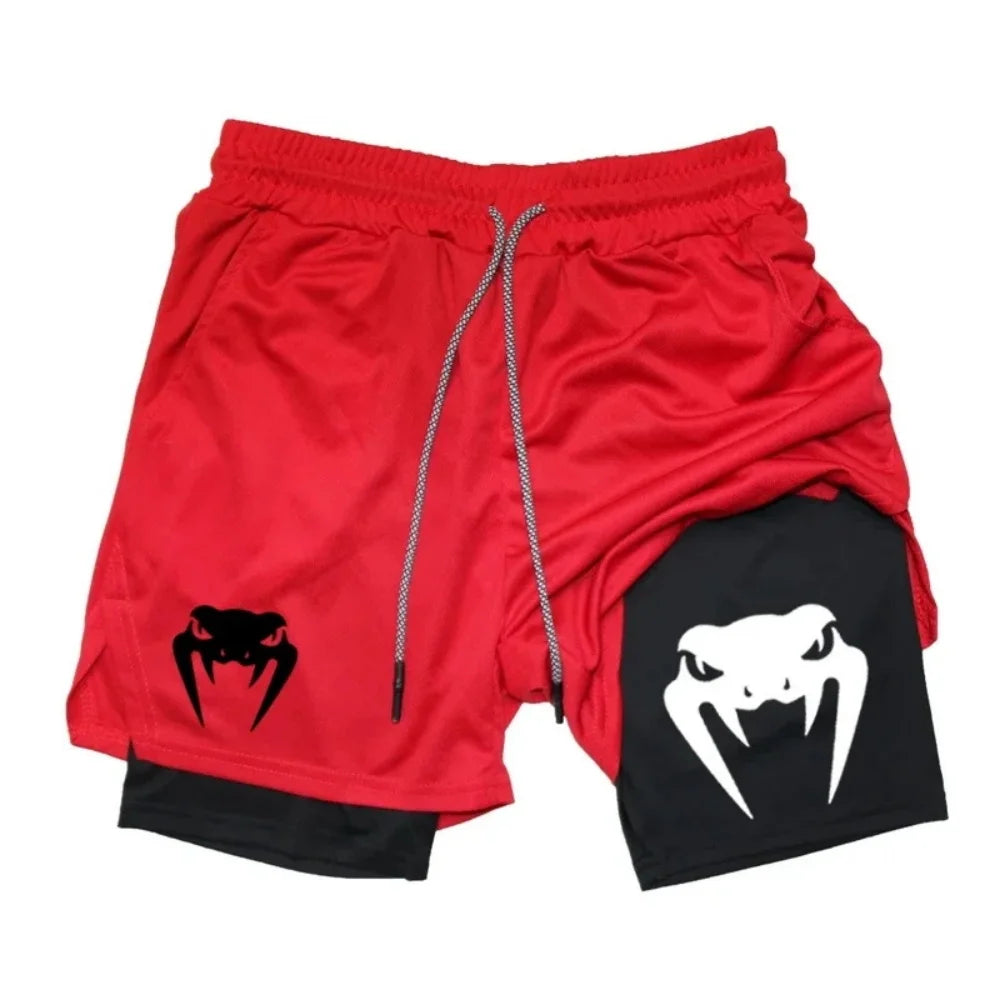 2026 Men's 2-in-1 Running Shorts, High-Quality Elastic Double-Layer Shorts, Breathable and Lightweight, Teen Training Shorts, Sp