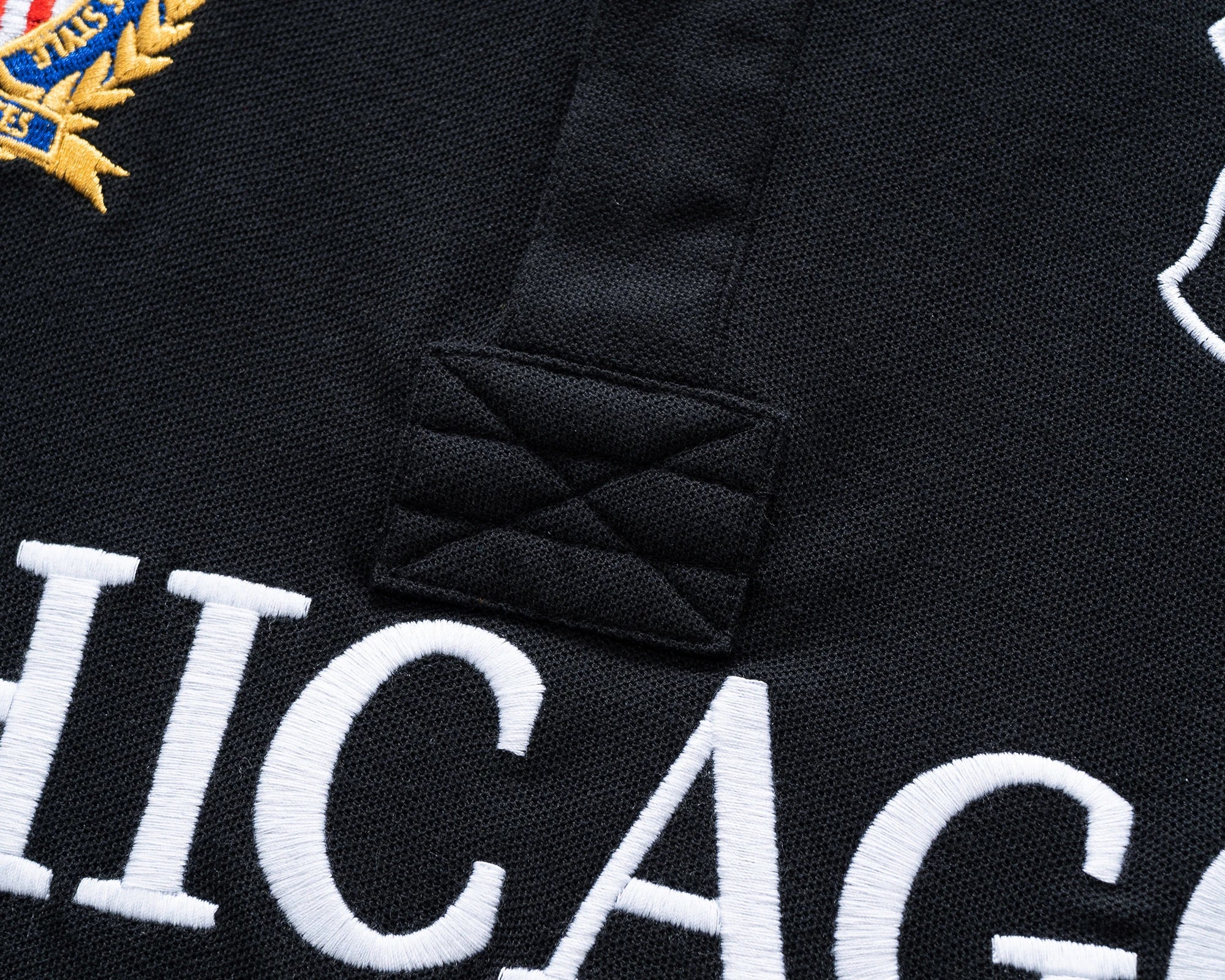 Men's polo shirt USA Chicago short sleeve Royal leisure sports party cotton embroidered with slit contrast color original