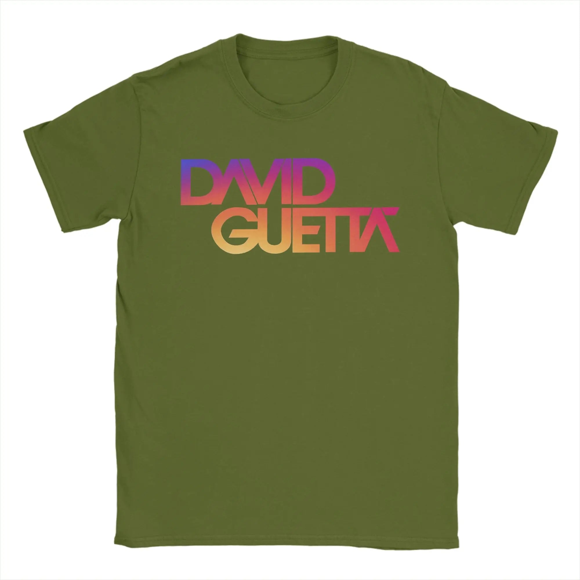 David Guetta Sunset Logo T Shirt Men's  Cotton Cool T-Shirts Round Neck  Tee Shirt Short Sleeve Tops Plus Size