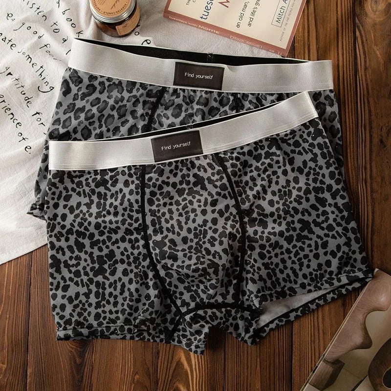 Men's Underwear Black leopard print starry sky ice silk BoxerShorts men quick drying  breathable summer antibacterial Underpants