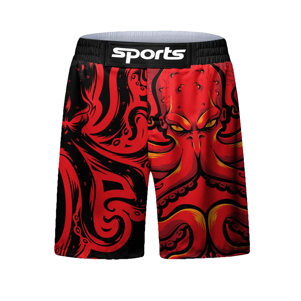 Men Red MMA Tracksuit Jiu jitsu gi T Shirts+Pants Grappling Shorts Men BJJ No Gi Rashguard Compression Boxing Blouse Sportswear