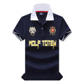 Men's polo shirt Wolf Totem cotton embroidery stitching color classic fashion original design pure cotton high quality
