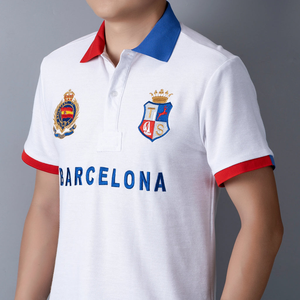 Men's High-Quality Cotton Polo Shirt Barcelona Football Fans Embroidered "Barca" Symbol Quality New Year's Gift for Men