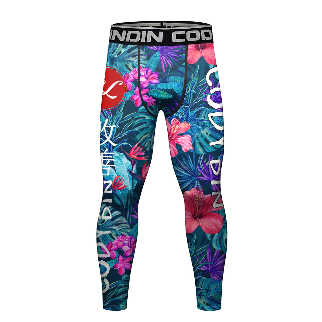 Cody Lundin Hot Flower Printed Fitness T-Shirt and Pants for Men MMA Rashguard Jiu JitsuShorts Gym BJJ Boxing Running Sportsuits